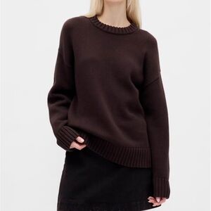 GAP 100% Cotton Oversized Sweater - Terra Brown